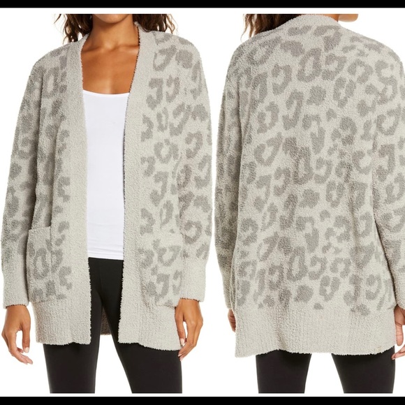 barefoot dreams cozychic leopard cardigan
